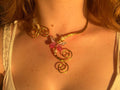 Custom pink butterfly necklace
