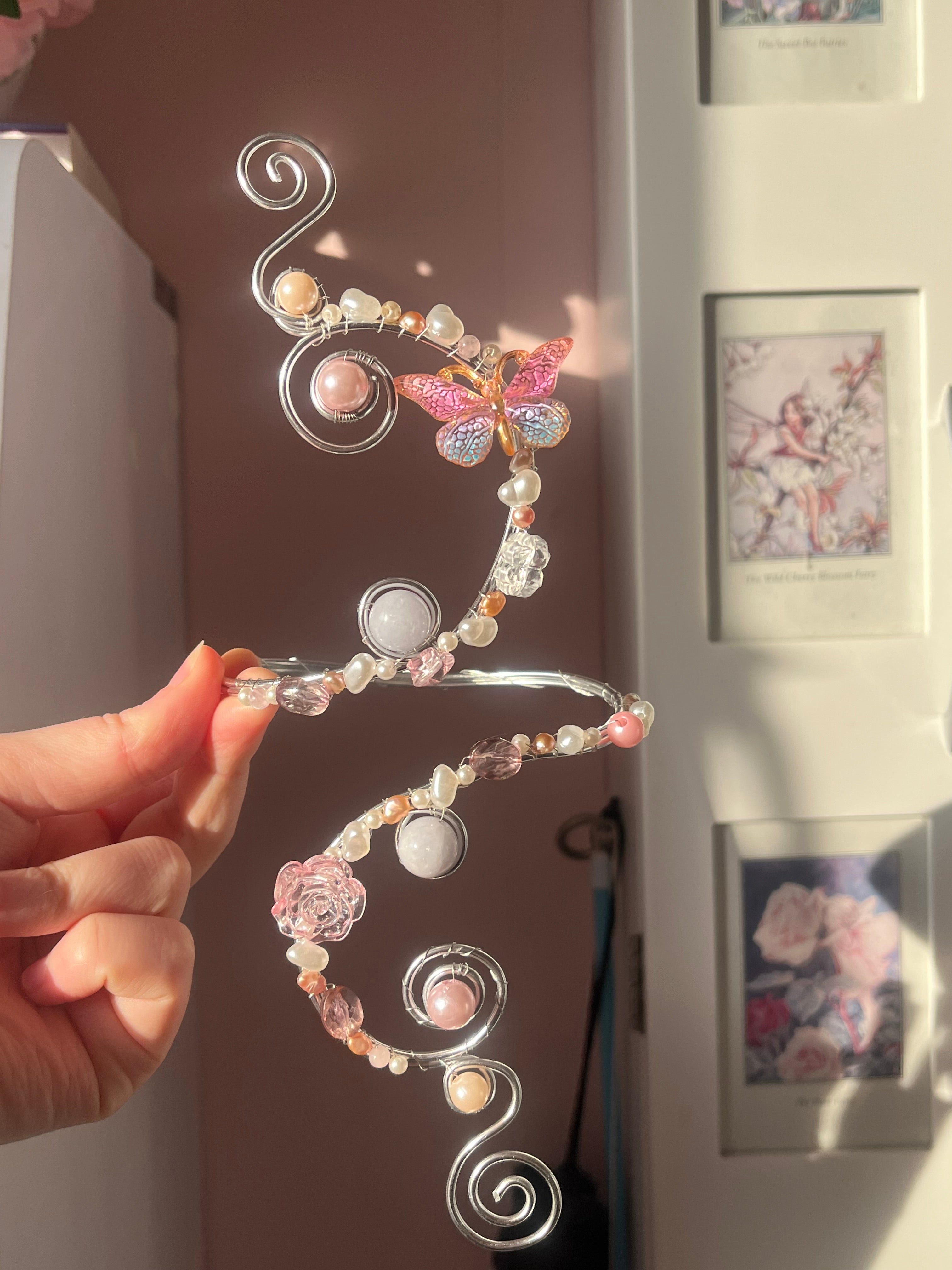 Iridescent butterfly arm cuff