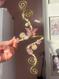 Pink and gold butterfly arm cuff