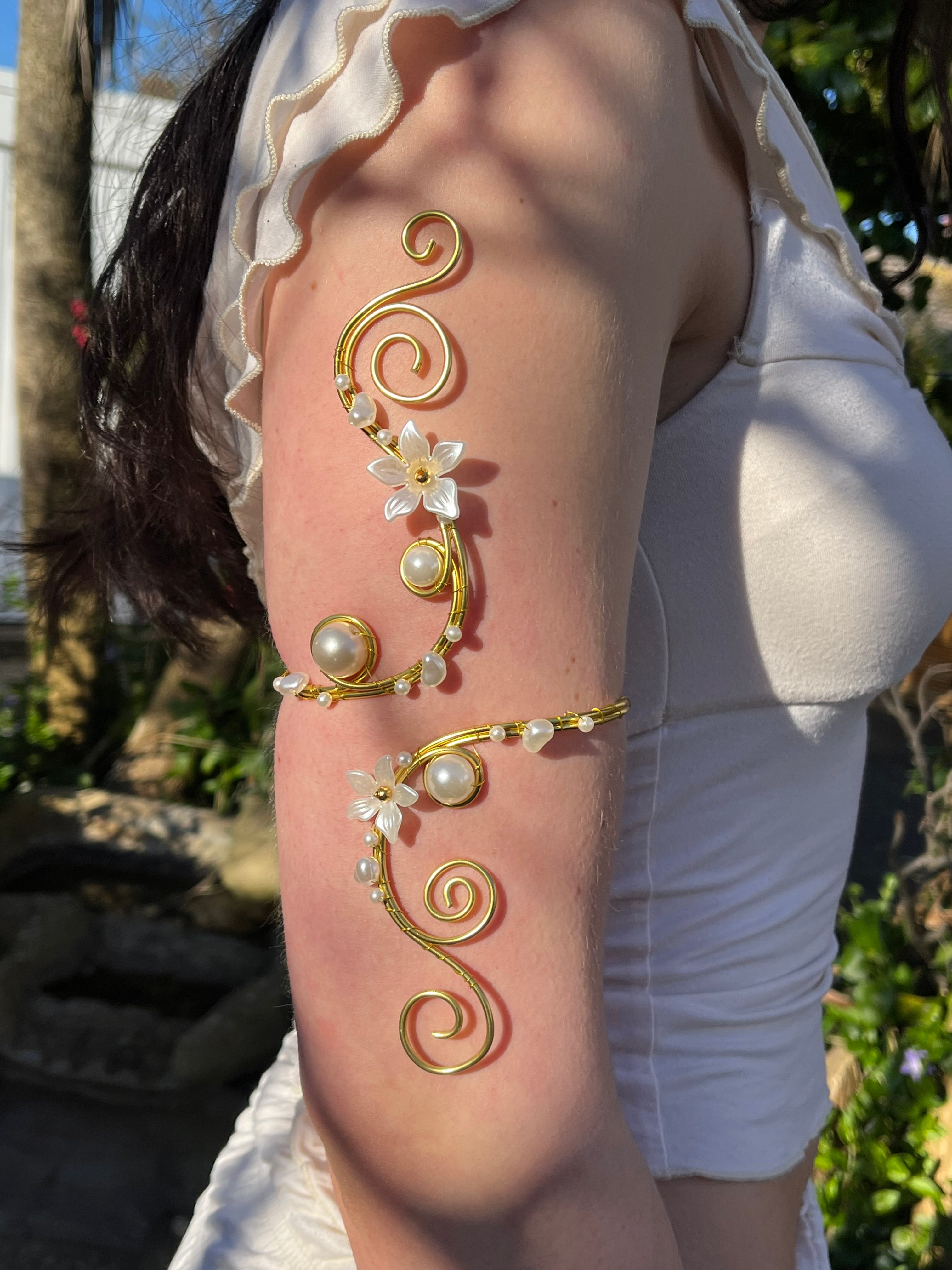 White lily arm cuff